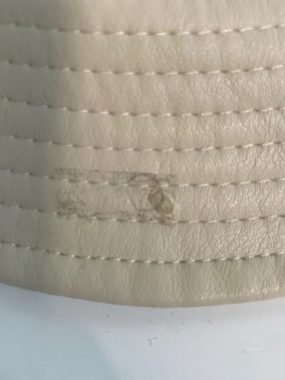 David and Young Beige Vegan Faux Leather Bucket  Hat
